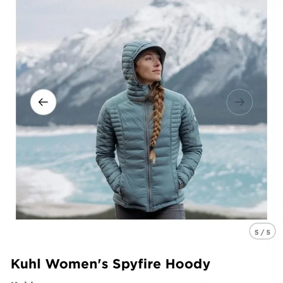 KUHL’s  Women's black SPYFIRE -Black hoody  Puffer Jacket- NEW - Picture 6 of 12